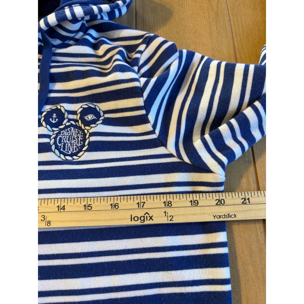 Disney Cruise Line Hoodie Women XL Blue White Striped Minnie Mouse Nautical - Picture 10 of 13